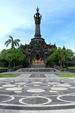 Bali, Endonezya - 4 Nisan 2022: Bali-Endonezya 'daki Kahraman Anıtı. Bajra Sandhi Anıtı, 