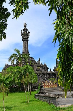 Bali, Endonezya - 4 Nisan 2022: Bali-Endonezya 'daki Kahraman Anıtı. Bajra Sandhi Anıtı, 