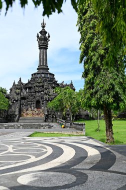 Bali, Endonezya - 4 Nisan 2022: Bali-Endonezya 'daki Kahraman Anıtı. Bajra Sandhi Anıtı, 