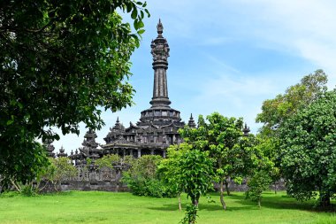 Bali, Endonezya - 4 Nisan 2022: Bali-Endonezya 'daki Kahraman Anıtı. Bajra Sandhi Anıtı, 