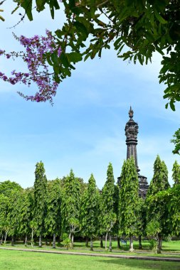 Bali, Endonezya - 4 Nisan 2022: Bali-Endonezya 'daki Kahraman Anıtı. Bajra Sandhi Anıtı, 