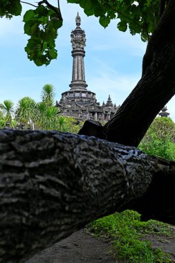 Bali, Endonezya - 4 Nisan 2022: Bali-Endonezya 'daki Kahraman Anıtı. Bajra Sandhi Anıtı, 