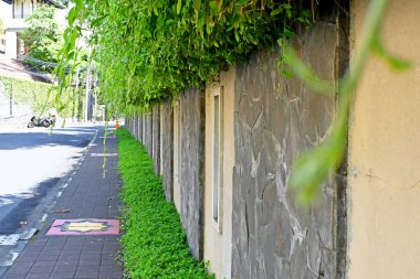 Bali, Endonezya - 4 Nisan 2025: Seminyak Caddesi atmosferi, pek çok dükkan, bar ve restoran