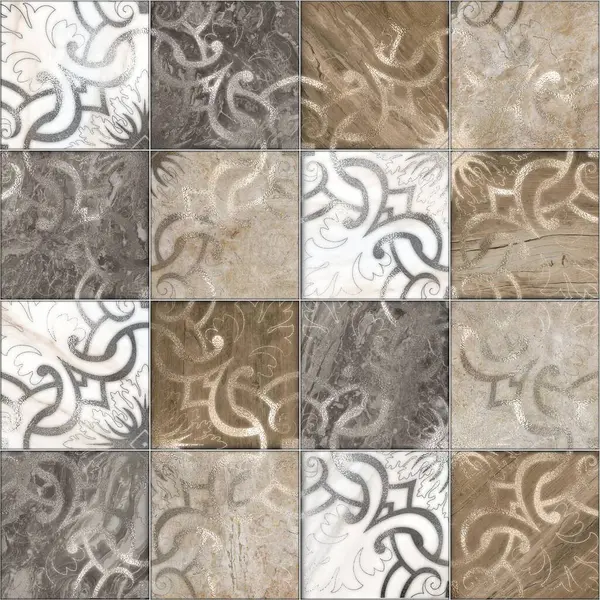 Geometrik dekorasyon. İç seramik duvarlar ve döşeme döşemeleri için kullanılan ahşap ve mermer desenli desen. Modern mermer mozaik, soyut arkaplan, duvar kağıdı.