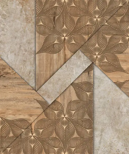 Geometrik dekorasyon. İç seramik duvarlar ve döşeme döşemeleri için kullanılan ahşap ve mermer desenli desen. Modern mermer mozaik, soyut arkaplan, duvar kağıdı.