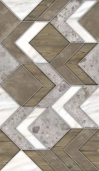 Geometrik dekorasyon. İç seramik duvarlar ve döşeme döşemeleri için kullanılan ahşap ve mermer desenli desen. Modern mermer mozaik, soyut arkaplan, duvar kağıdı.