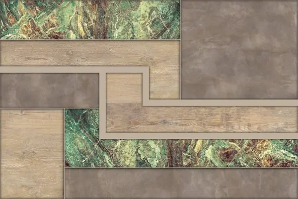 Geometrik dekorasyon. İç seramik duvarlar ve döşeme döşemeleri için kullanılan ahşap ve mermer desenli desen. Modern mermer mozaik, soyut arkaplan, duvar kağıdı.