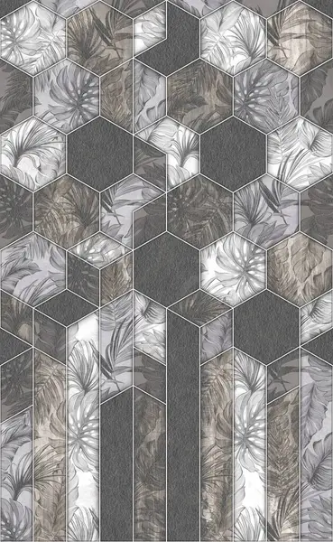 Geometrik dekorasyon. İç seramik duvarlar ve döşeme döşemeleri için kullanılan ahşap ve mermer desenli desen. Modern mermer mozaik, soyut arkaplan, duvar kağıdı.