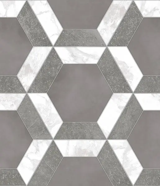 Geometrik dekorasyon. İç seramik duvarlar ve döşeme döşemeleri için kullanılan ahşap ve mermer desenli desen. Modern mermer mozaik, soyut arkaplan, duvar kağıdı. Altıgen döşeme.  