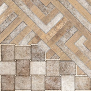 Geometrik dekorasyon. İç seramik duvarlar ve döşeme döşemeleri için kullanılan ahşap ve mermer desenli desen. Modern mermer mozaik, soyut arkaplan, duvar kağıdı, altıgen döşeme.