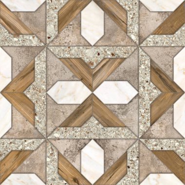 Geometrik dekorasyon. İç seramik duvarlar ve döşeme döşemeleri için kullanılan ahşap ve mermer desenli desen. Modern mermer mozaik, soyut arkaplan, duvar kağıdı, altıgen döşeme.