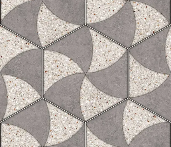 Geometrik dekorasyon. İç seramik duvarlar ve döşeme döşemeleri için kullanılan ahşap ve mermer desenli desen. Modern mermer mozaik, soyut arkaplan, duvar kağıdı, altıgen döşeme.