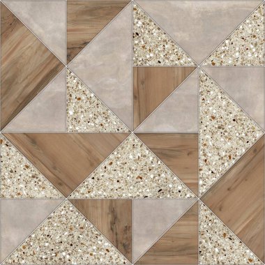 Geometrik dekorasyon. İç seramik duvarlar ve döşeme döşemeleri için kullanılan ahşap ve mermer desenli desen. Modern mermer mozaik, soyut arkaplan, duvar kağıdı, altıgen döşeme.