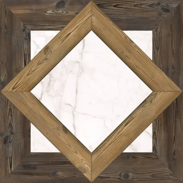 İç seramik duvar döşemeleri ve döşeme döşemeleri için kullanılan ahşap ve mermer desenli desen. Tahta ve mermer dokuları olan geometrik moda çizimi. Modern mozaik fayans. Parke döşeme.