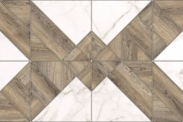 Geometrik dekor. Mermer ve ahşap desenli. Parke zemin elementleri. İç ve dış seramik duvar kiremitleri ve döşemeler için kusursuz desen.