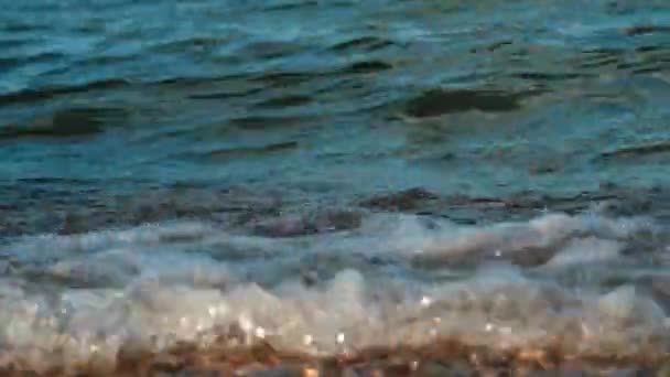 Zavřít Mořské Vlny Jónského Moře Moraitika Korfu Řecko Vysoce Kvalitní — Stock video