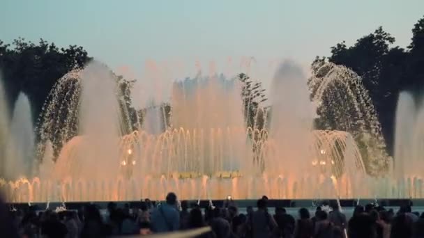 Barcelona Spanje Mei 2022 Day Shot Sunset Performance Singing Magic — Stockvideo