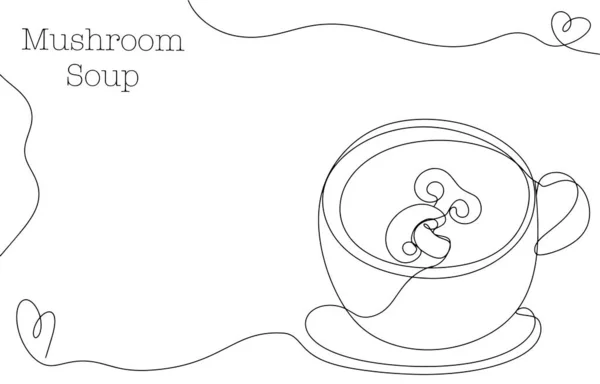 Une Tasse Soupe Aux Champignons Une Nourriture Délicieuse Saine Art — Image vectorielle