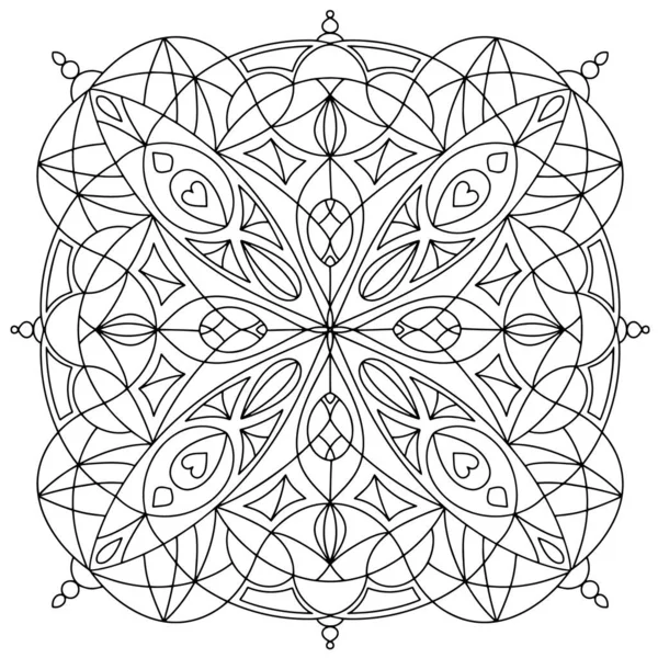 Muster Mandala Geometrisch Malvorlagen Vektorillustration — Stockvektor