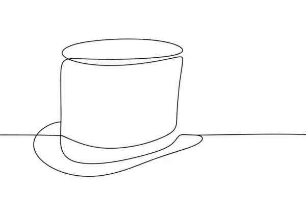 Sombrero Cilindro Dibujado Una Línea Ilustración Vectorial Para Diferentes Usos — Archivo Imágenes Vectoriales