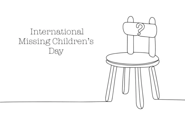 Empty Highchair Missing Child Uncertainty International Missing Children Day One — Stock Vector