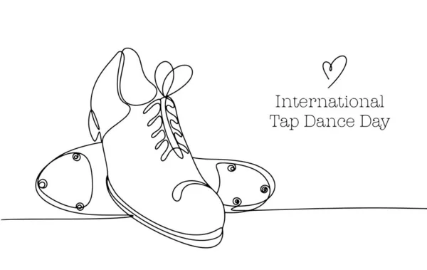 Pair Step Shoes Tap Dance International Tap Dance Day One — Stock Vector