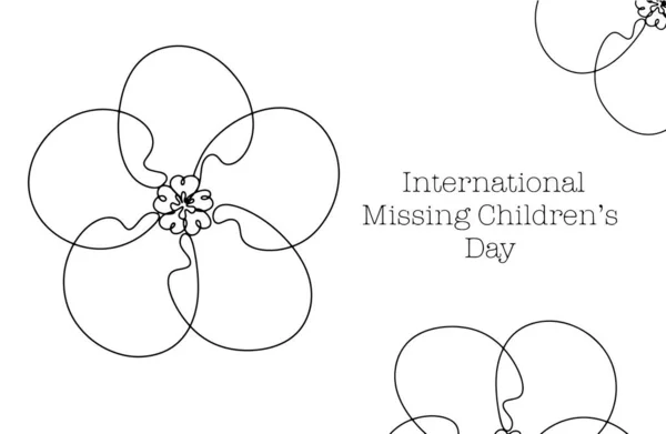 Forget Symbol Missing Children International Missing Children Day One Line — Stock Vector