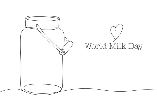 Can Milk Liquid Storage Container Can Handle World Milk Day — Stock Vector