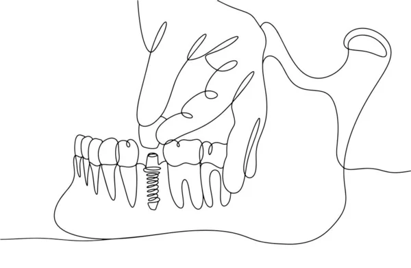 Esboço de anatomia da mandíbula humana, ilustração vetorial no fundo branco