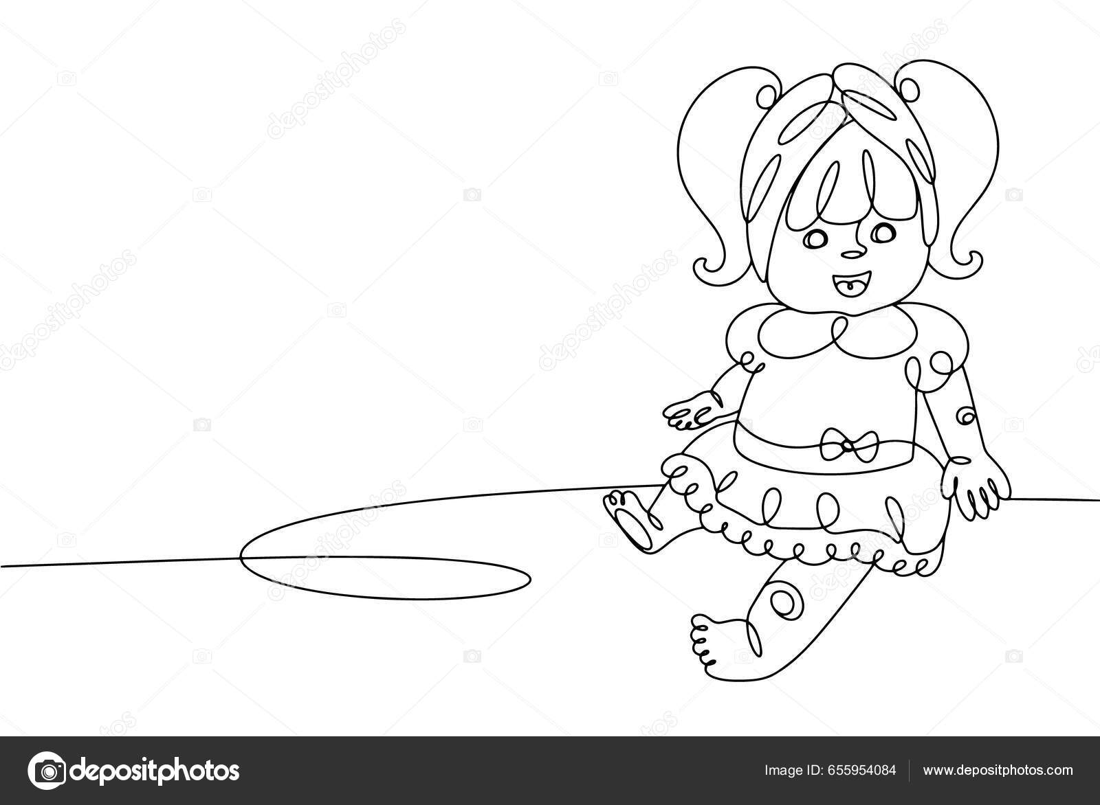 Desenho infantil de boneca em português