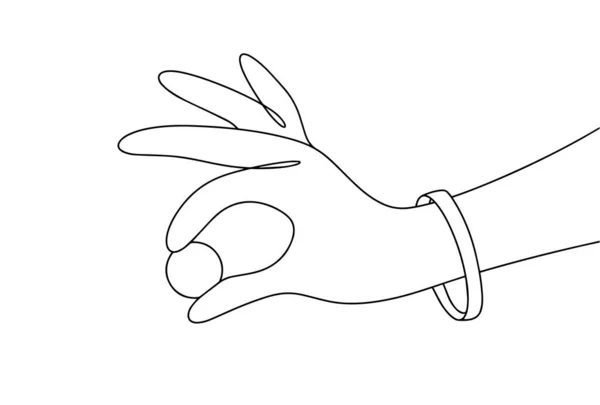 Handen Håller Ett Mynt Armband Handleden Ritning För Olika Användningsområden — Stock vektor