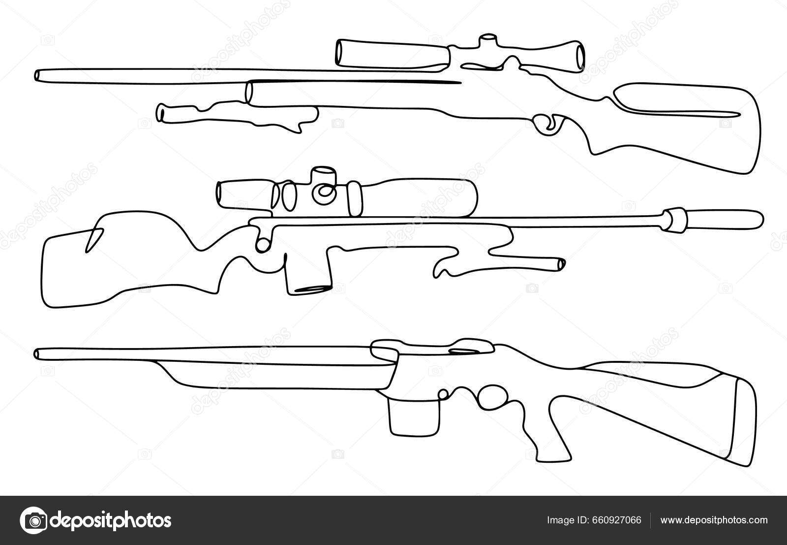 Több Különböző Puska Egy Puska Csavarmenettel Csőben Kézifegyverek  Megsemmisítésének Nemzetközi Stock Vektor: ©anna_art.r 660927066