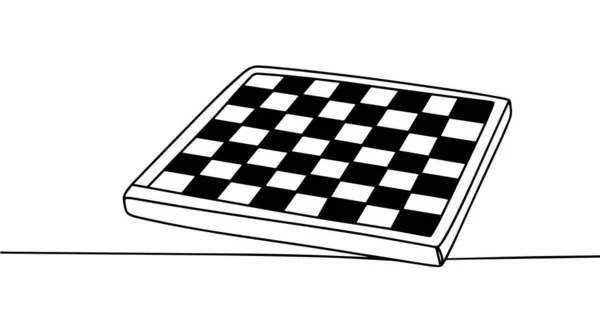 Schachbrett Schachspiel Internationaler Schachtag Eine Linienzeichnung Für Verschiedene Zwecke Vektorillustration — Stockvektor