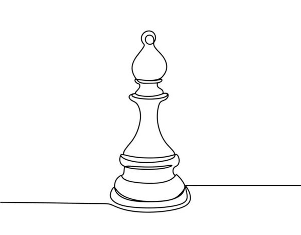 Schachfigur Elefantenschach Schachspiel Internationaler Schachtag Eine Linienzeichnung Für Verschiedene Zwecke — Stockvektor