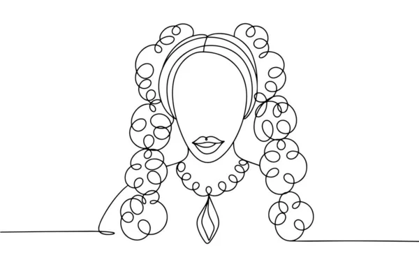 Belle Femme Africaine Aux Cheveux Longs Journée Femme Afrique Dessin — Image vectorielle