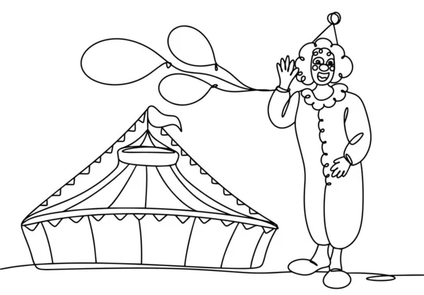 Рядом Цирком Стоит Клоун Воздушными Шарами Международная Неделя Клоунов Один — стоковый вектор