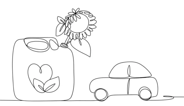 Канистра Биотопливом Растительных Жиров Экологическое Топливо Автомобилей Международный День Биодизеля — стоковый вектор