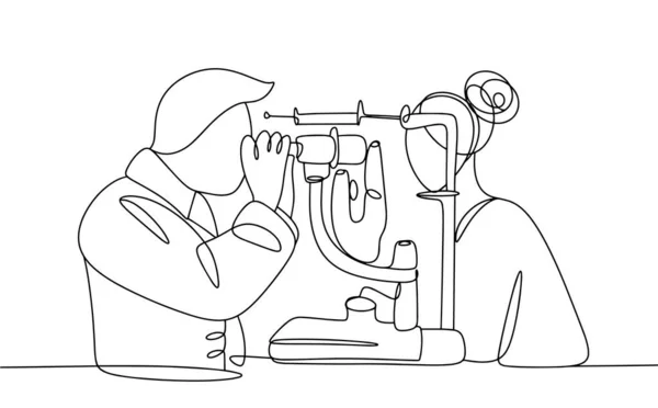 Augenarzt Kontrolle Tag Der Augenärzte Eine Linienzeichnung Für Verschiedene Zwecke — Stockvektor