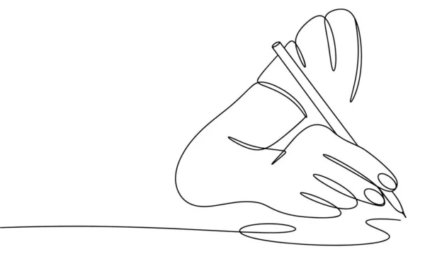 Homem Escreve Com Mão Esquerda Dia Internacional Dos Lefthanders Desenho —  Vetores de Stock