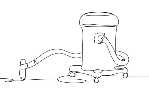 Конструктивный Пылесос Промышленный Пылесос День Строителя Один Рисунок Линии Различных — стоковый вектор