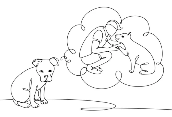 Perro Sin Hogar Quiere Ser Una Mascota Dueño Con Perro — Archivo Imágenes Vectoriales