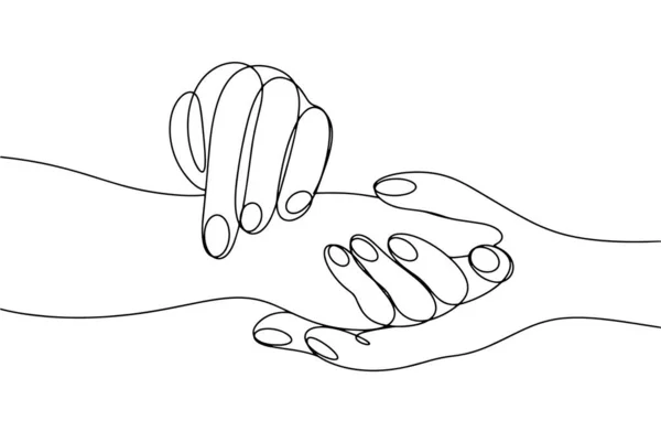 3本の指を使って手首のラジアルパルスを測定する 世界初の援助デー 異なる用途のための1行の図面 ベクトルイラスト — ストックベクタ