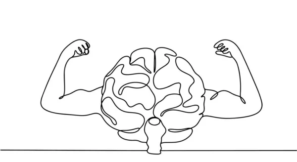 Мозг Человека Руками Сильного Человека Бокам Сила Мысли Метаформа Повышение — стоковый вектор