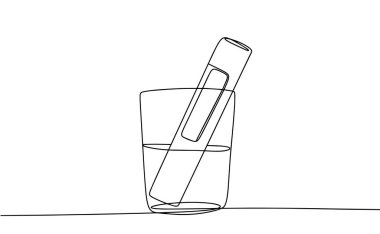 Su kalitesini klorometreyle ölçüyorum. Suyun içme uygunluğunu test etmek için. Dünya Su İzleme Günü. Farklı kullanım alanları için bir çizgi. Vektör illüstrasyonu.