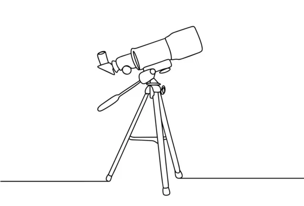 Астрономический Телескоп Наблюдение Астрономических Объектов Международный День Астрономии Один Рисунок — стоковый вектор