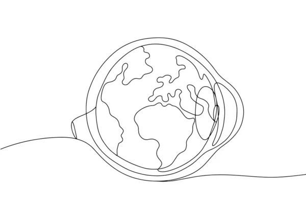 Structure Œil Humain Globe Oculaire Sous Forme Terre Semaine Mondiale — Image vectorielle