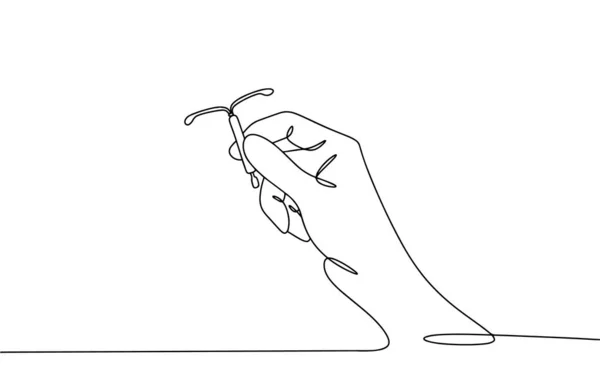 Intrauterin Anordning Handen Tillförlitlig Preventivmetod Världsdagen För Preventivmedel Ritning För — Stock vektor
