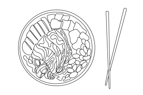 Тарелка Вкусного Тычка Хаши Вкусная Здоровая Еда Международный День Тычков — стоковый вектор