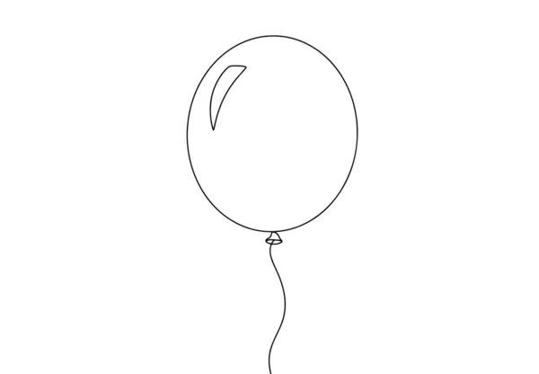 Grande Balão Balões Redor Dia Mundial Desenho Uma Linha Para — Vetor de Stock