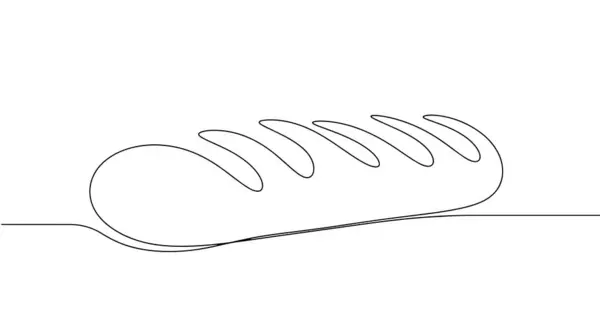 バゲットの形をしたパン ロングサンドイッチパン 世界のパンデー 異なる用途のための1行の図面 ベクトルイラスト — ストックベクタ